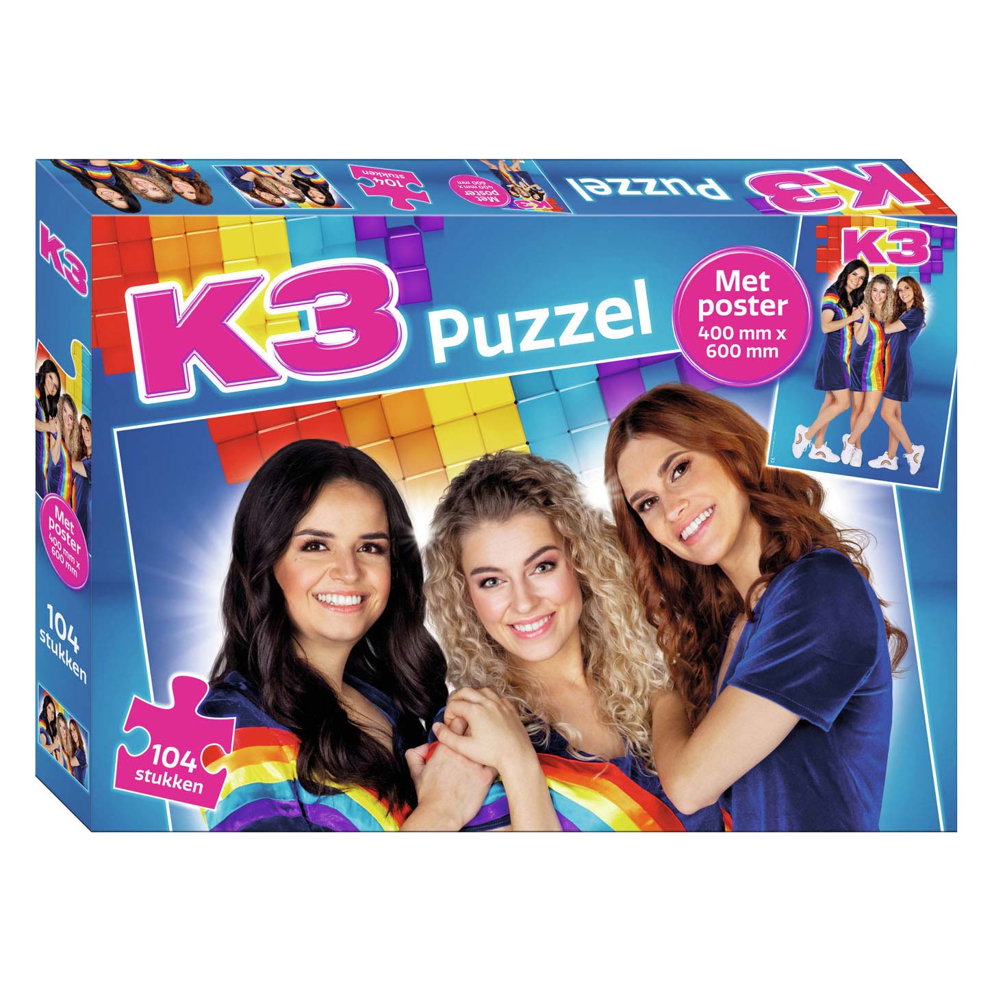 K3 puzzel met poster, 104st.