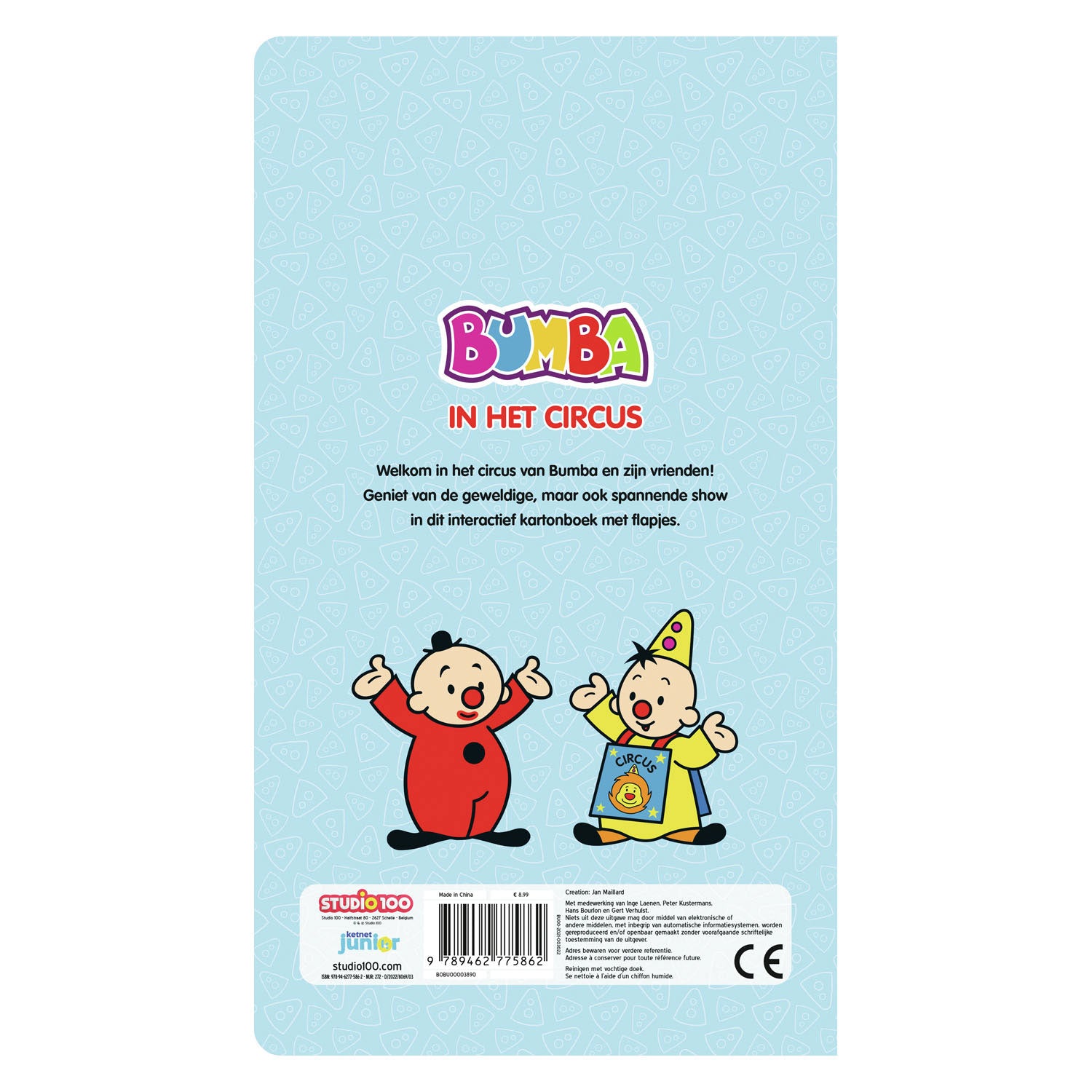 Studio 100 bumba kartonboek met flapjes - in het circus