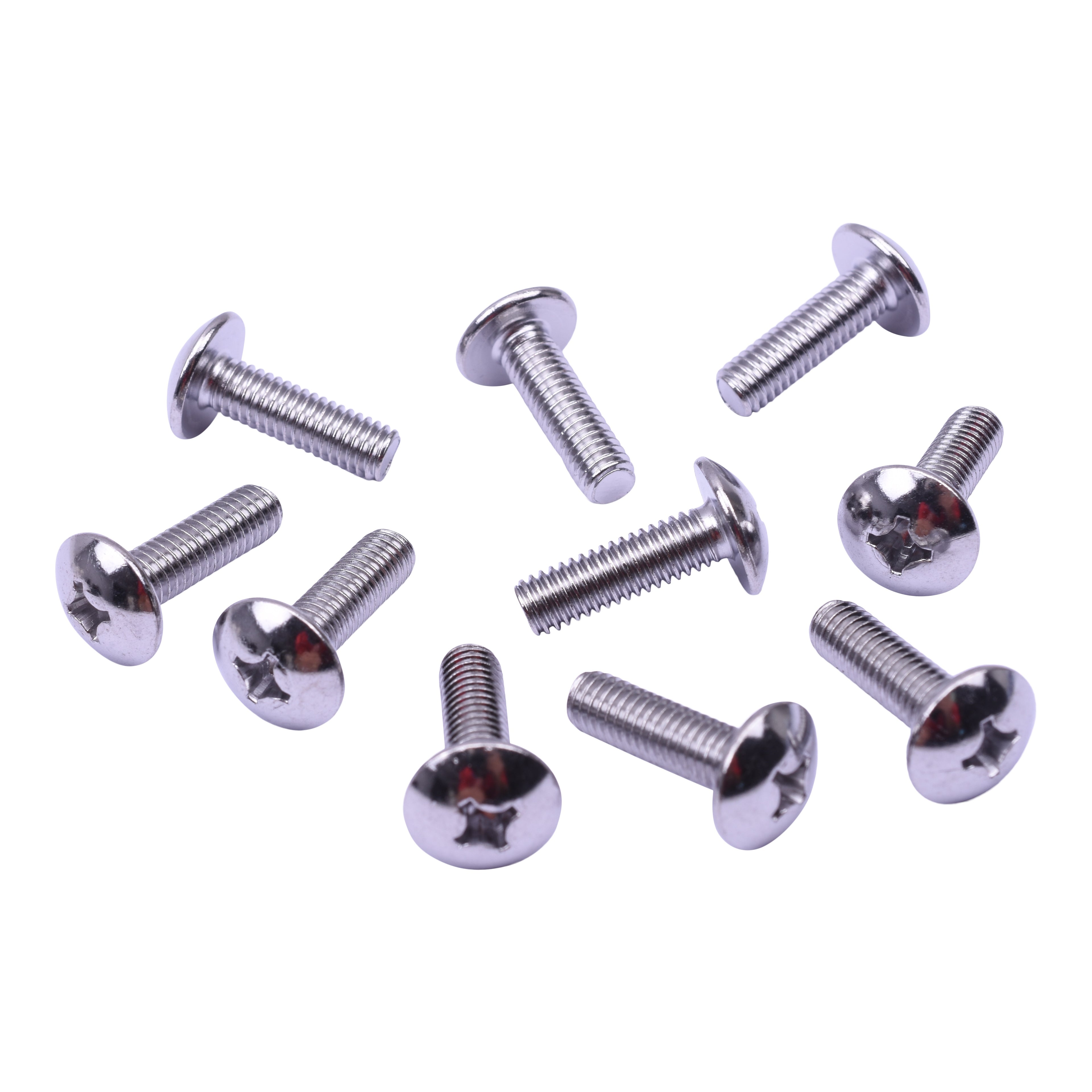PLAATWERKSCHROEF M6X20 KRUISKOP 14MM CHROOM (PER 10)