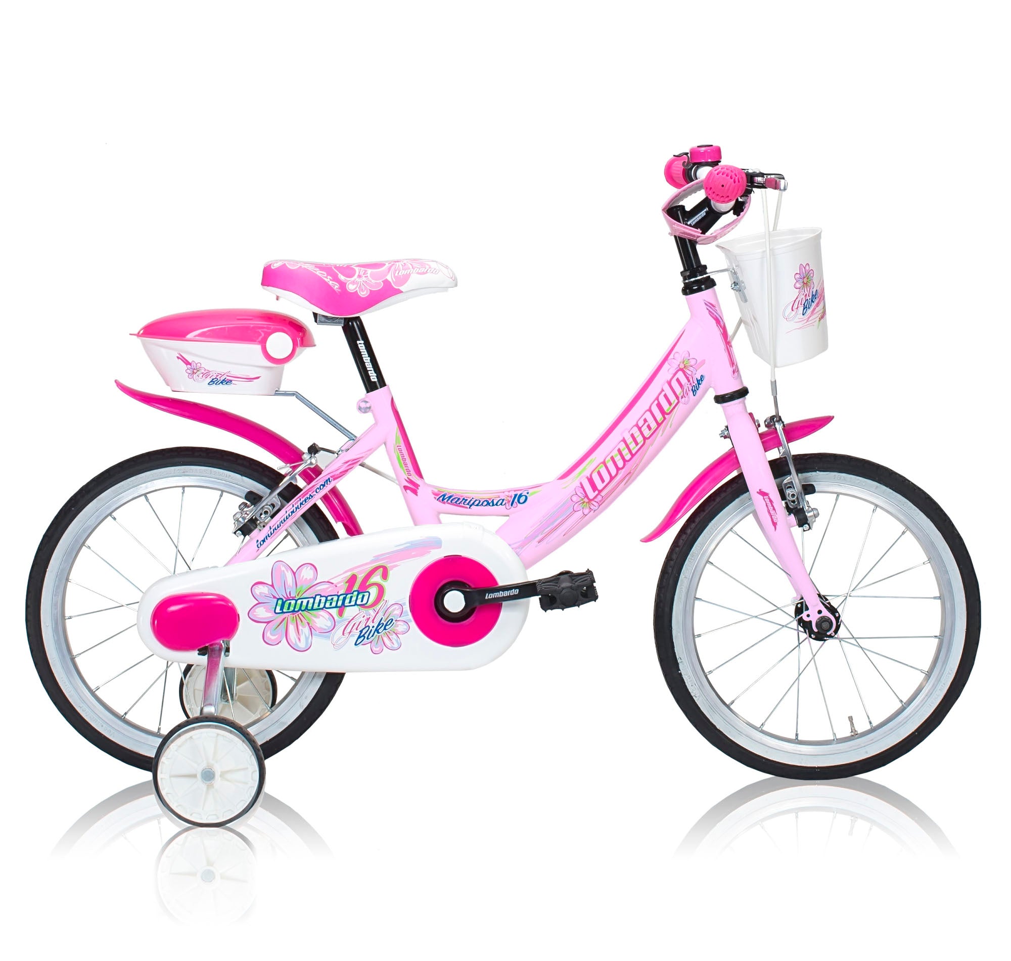 lombardo mariposa d wit/roze vrijloop + 2 handrem