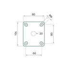Tarsus zwenkwiel + rem 125 mm. wit