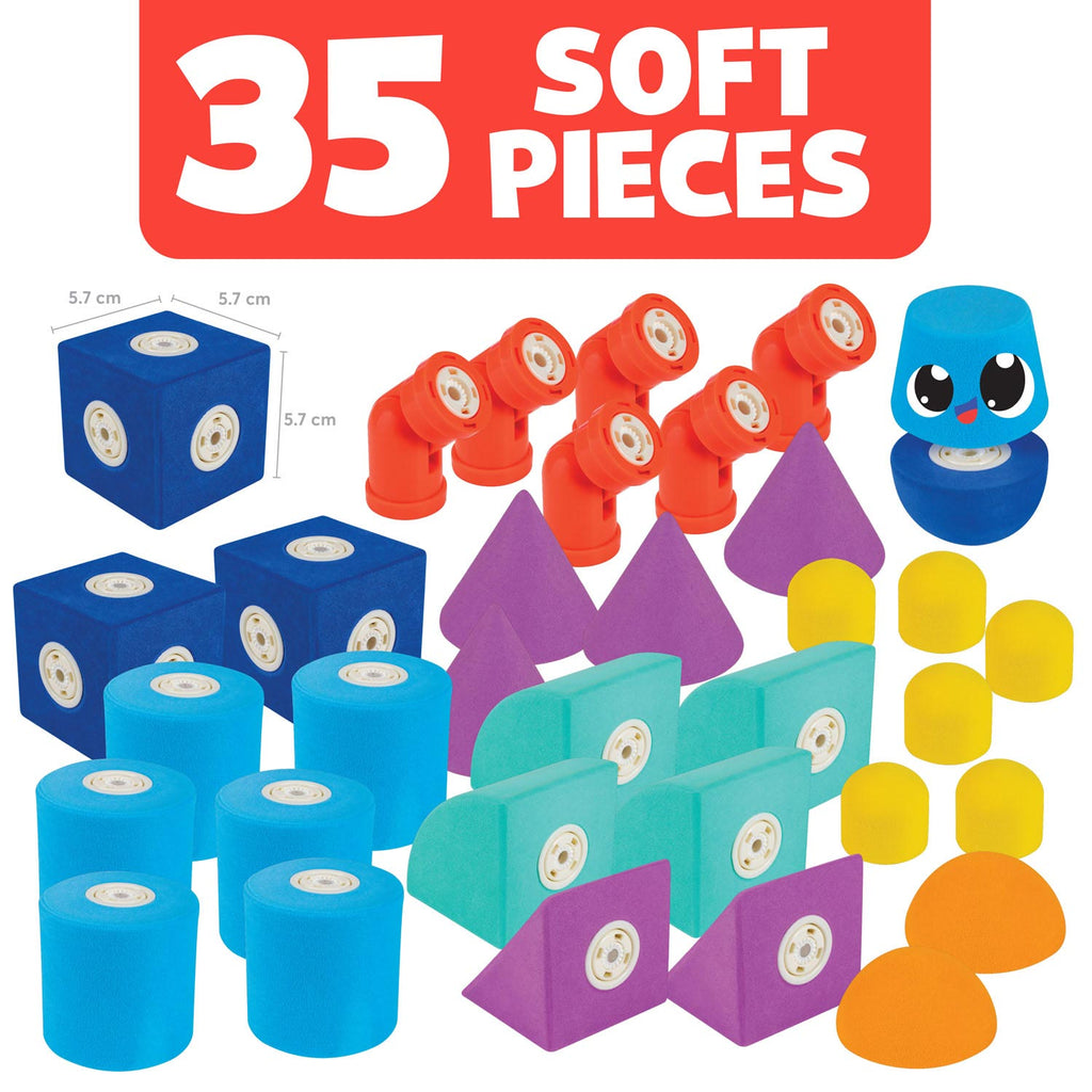Blockaroo Magnetische Foam Blokken Kasteel Box, 35dlg.