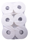 Poetspapier b=23cm l=160mtr wit 2-laags pp rol (6) | 6 stuks