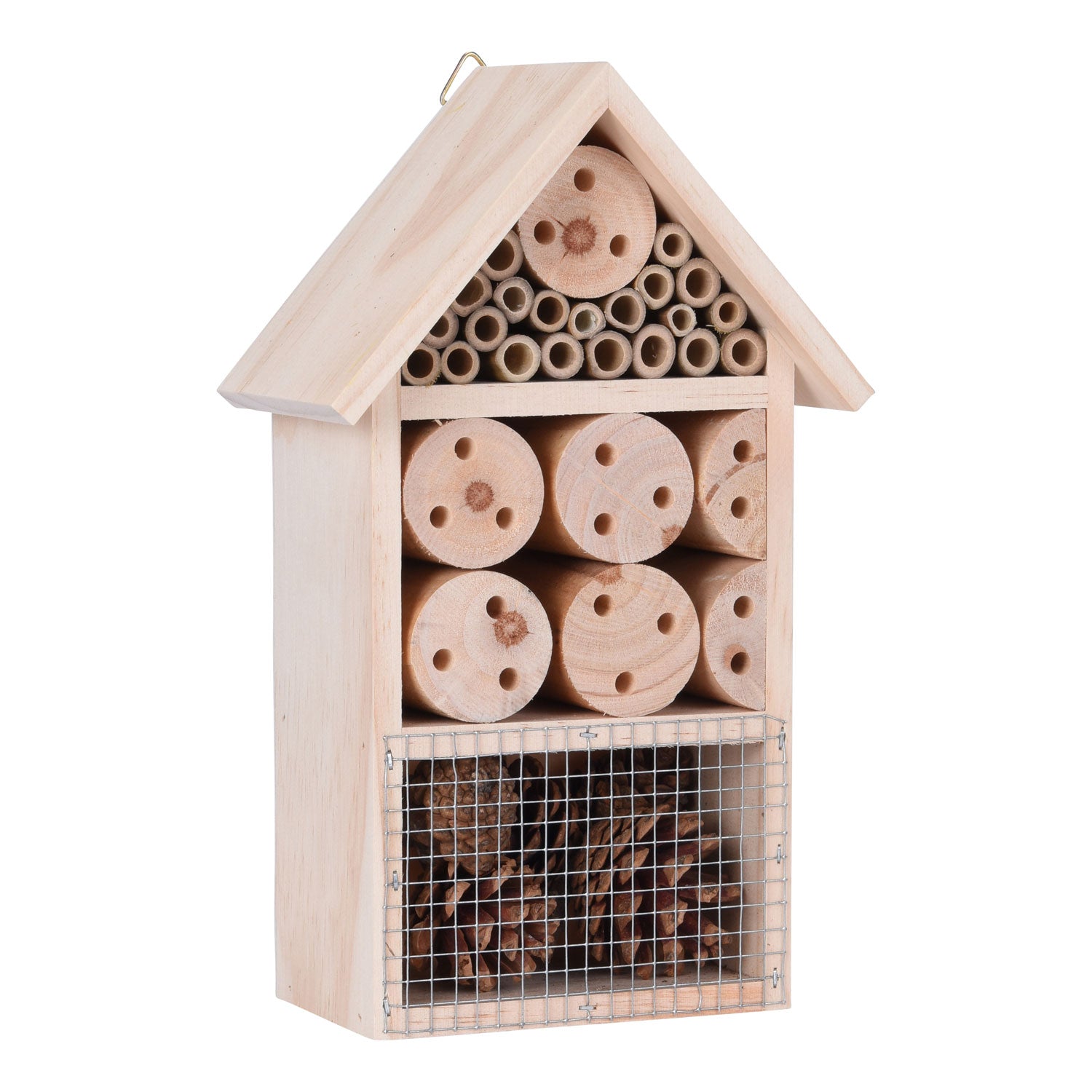 Basic houten insectenhotel 15x9x25 cm