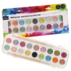 Artist waterverfset metallic 18 kleuren