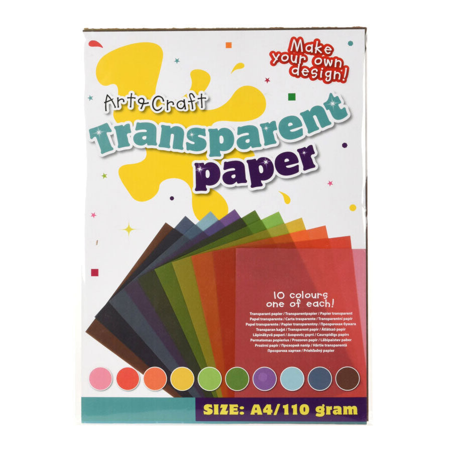Gekleurd Papier Transparant A4, 110gr