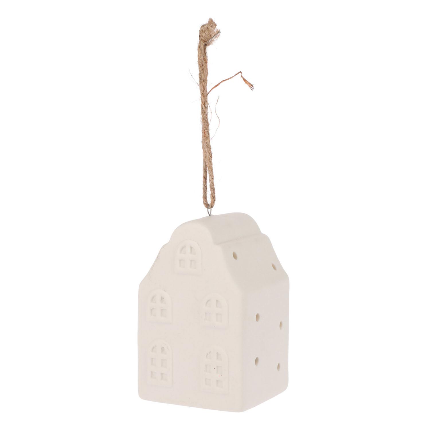 Hangdecoratie Huisje Wit met LED