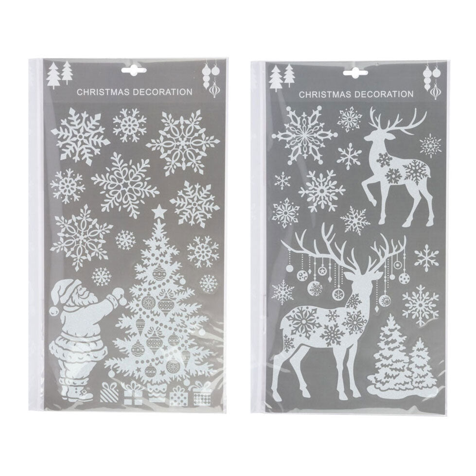 Raamstickers Kerst Glitter Wit