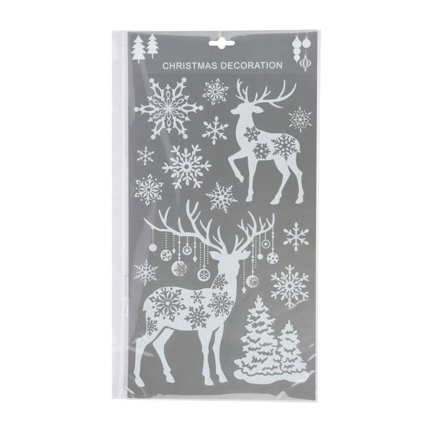 Raamstickers Kerst Glitter Wit