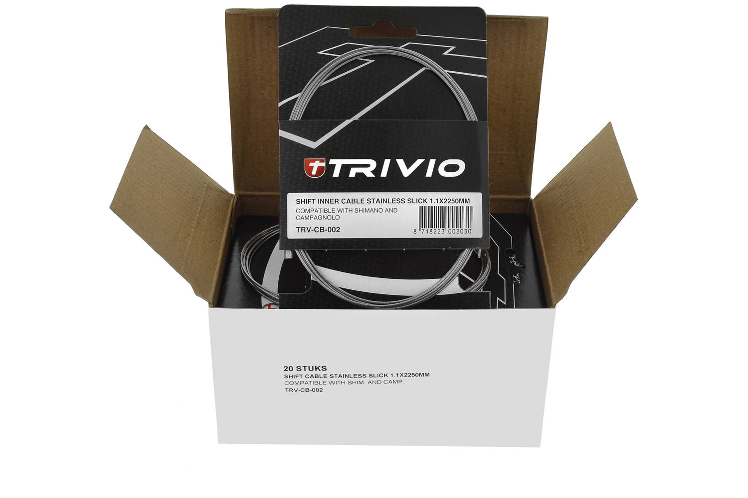 Trivio - derailleur binnenkabel rvs slick 1.1x2250mm - 20 st.