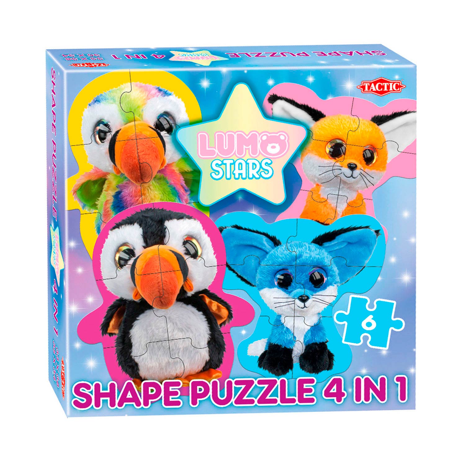 Lumo Stars Vormenpuzzel 4in1 Papegaai en Vossen