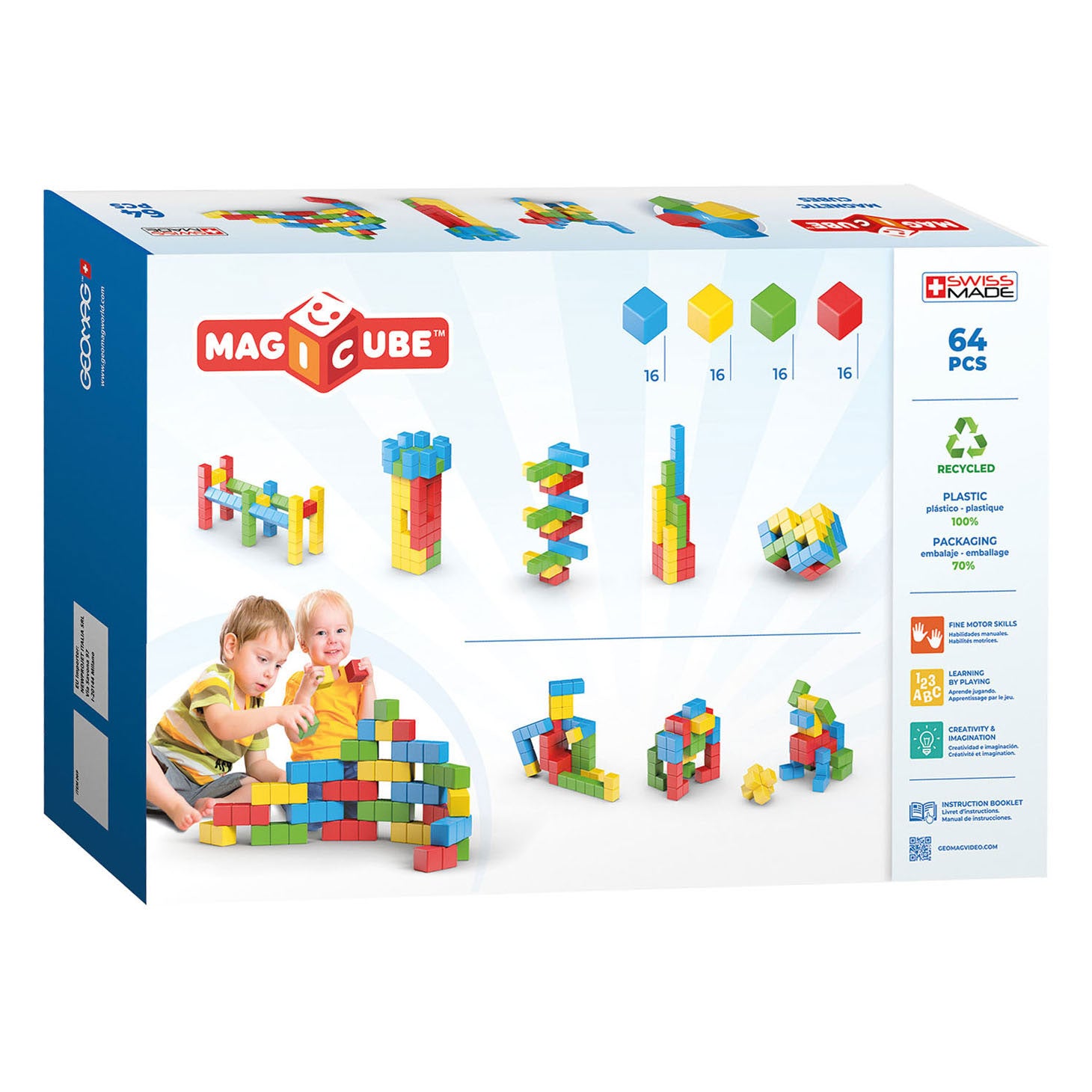 Geomag Magicube Full Color Recycled Try Me, 64dlg.