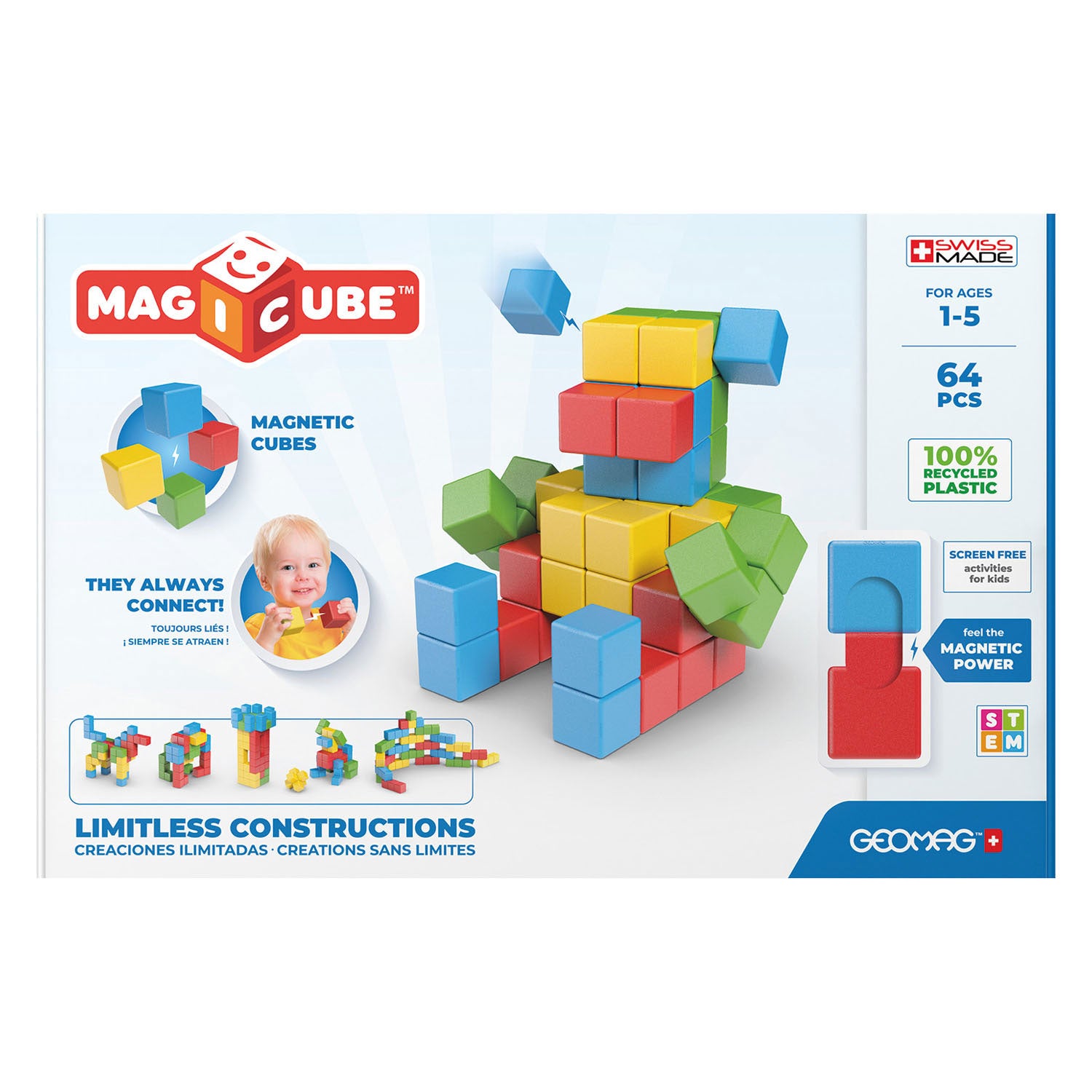 Geomag Magicube Full Color Recycled Try Me, 64dlg.