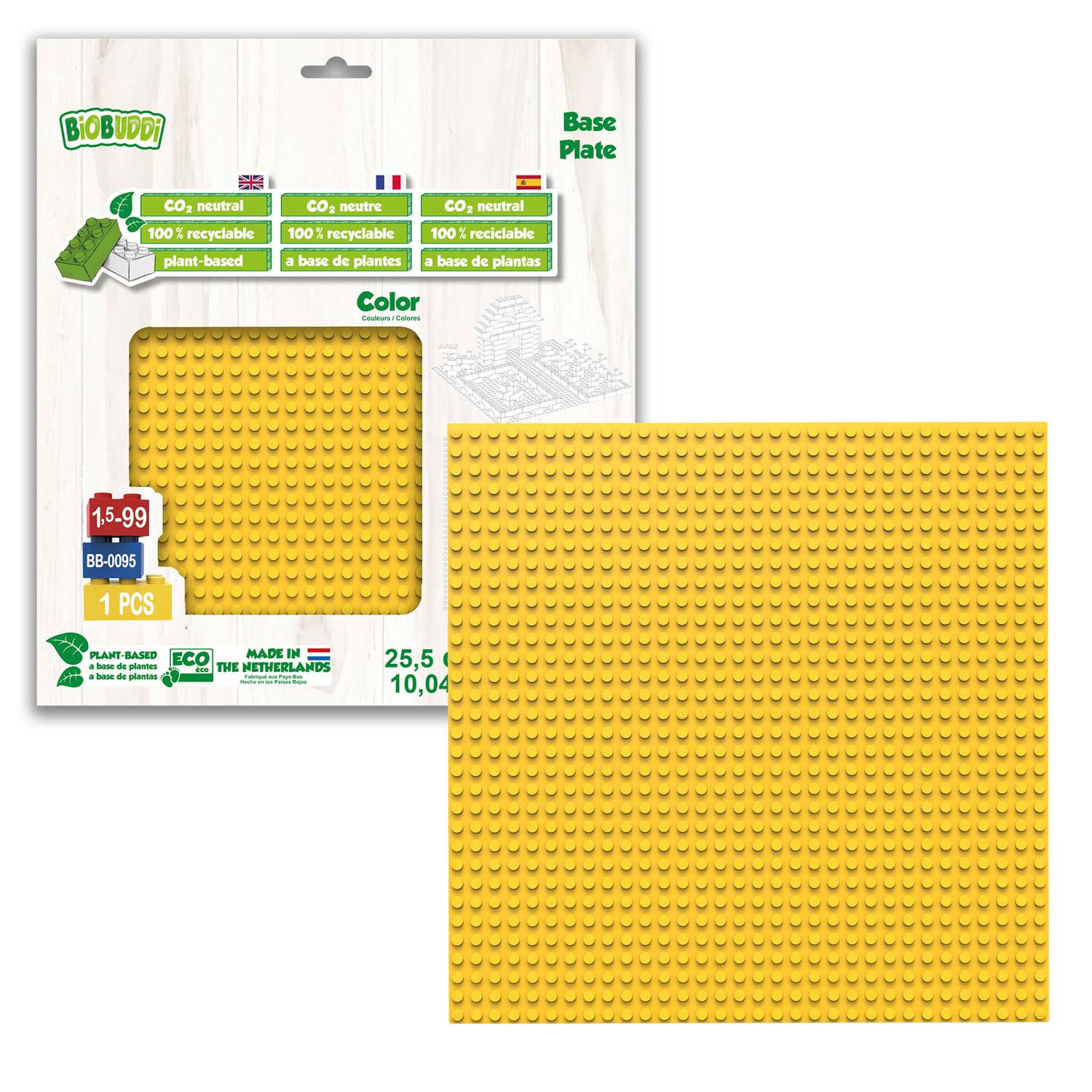 BiOBUDDi Grondplaat Geel, 32x32