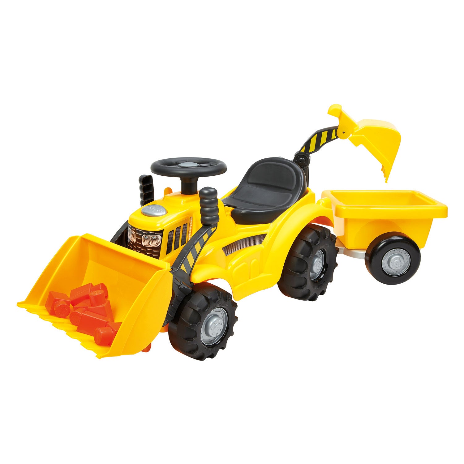 Ecoiffier Looptractor met Voorlader en Wagen