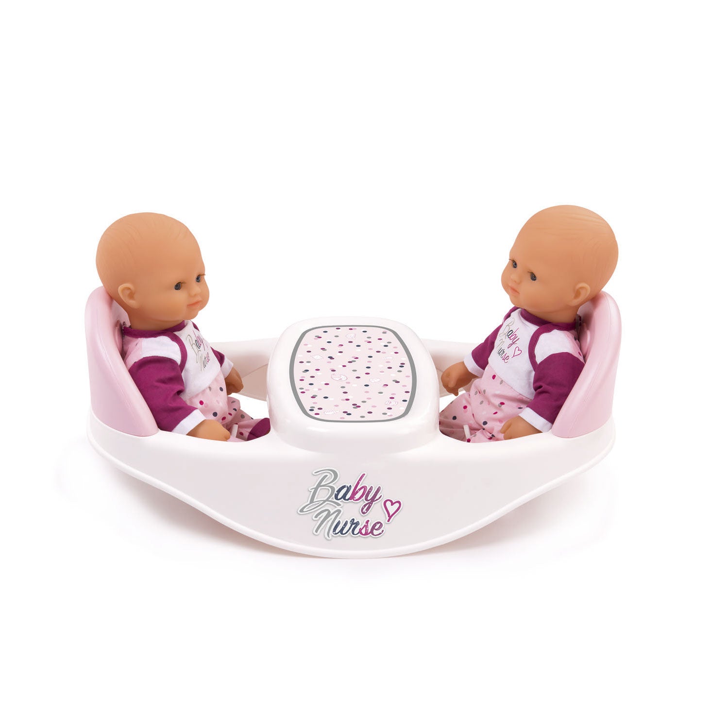 Smoby Baby Nurse Paarse Babystoel voor 2 Poppen