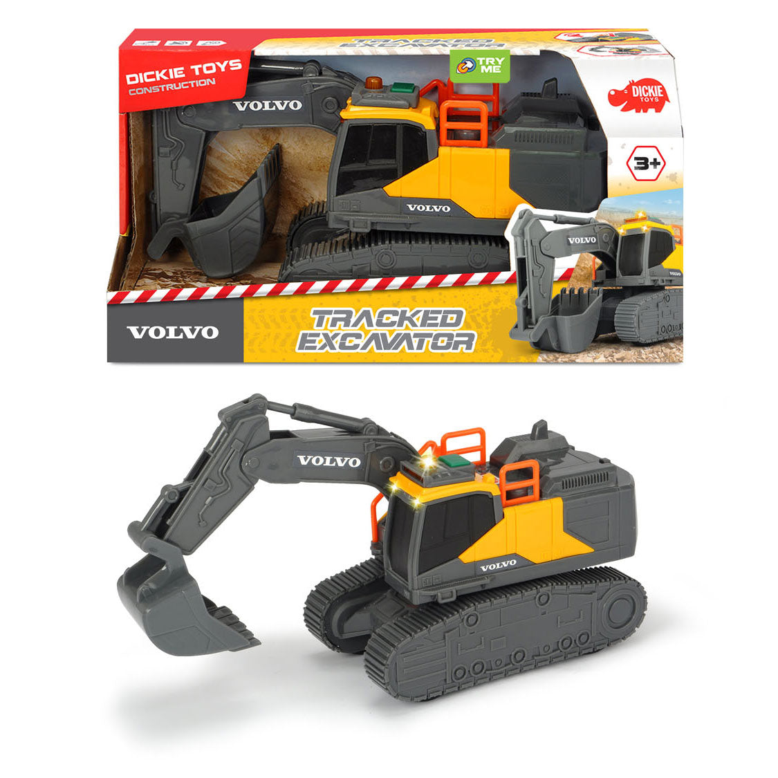 Dickie Volvo Rupsband Graafmachine met Licht en Geluid