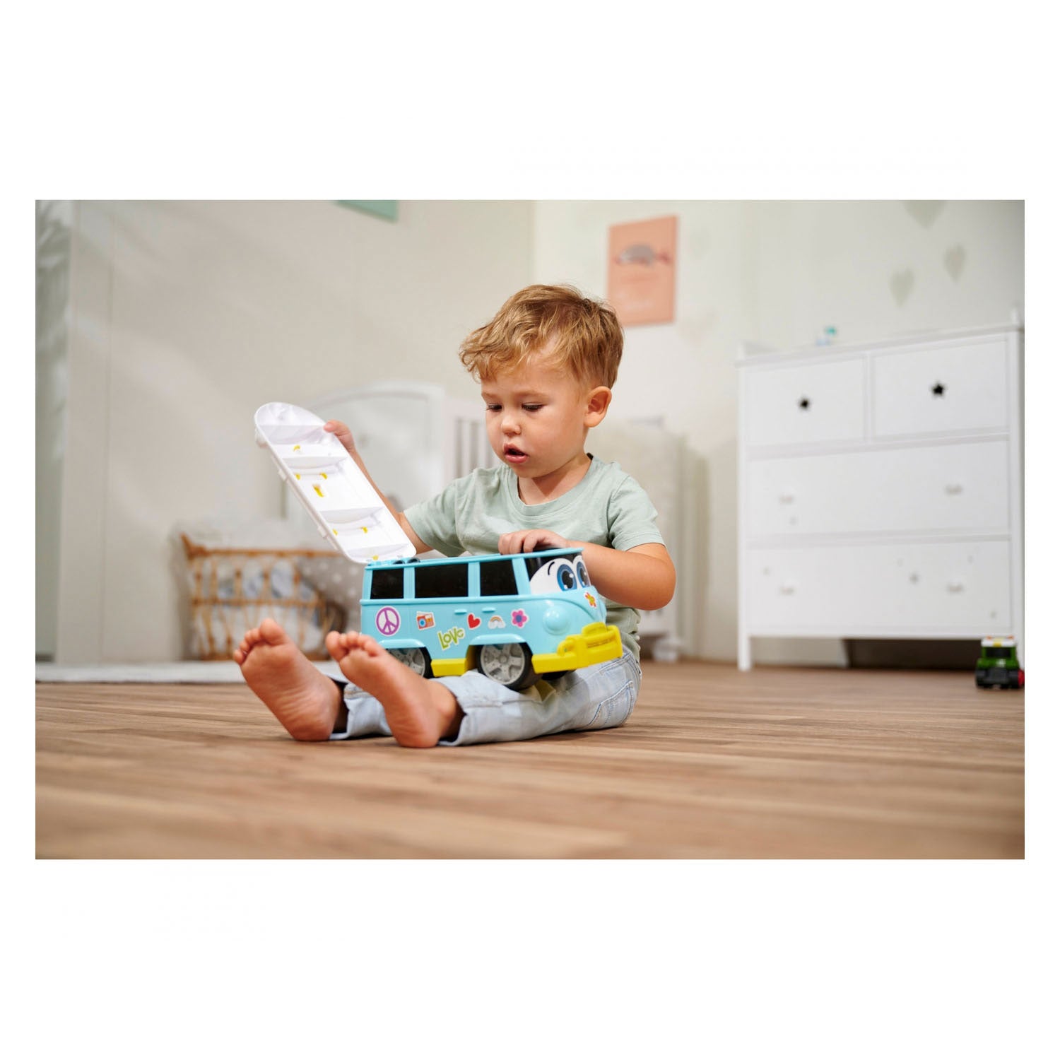 Bus dickie sunny surfer bus 25 cm met stickers | 2 stuks