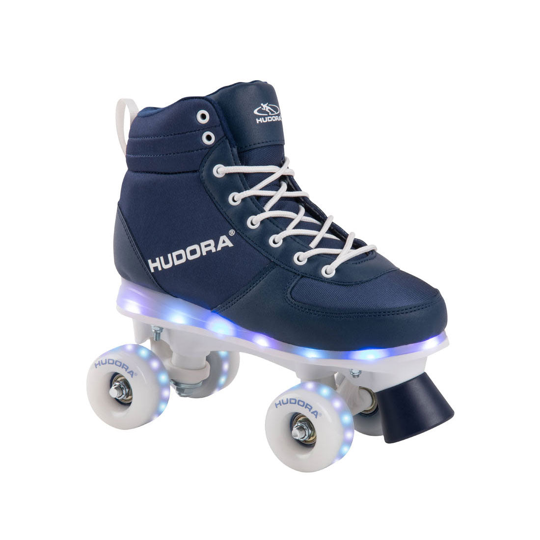 Hudora Rolschaatsen Blauw met LED, Maat 33-34