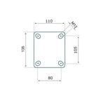 Tarsus zwenkwiel 150 mm. tpr extra stil