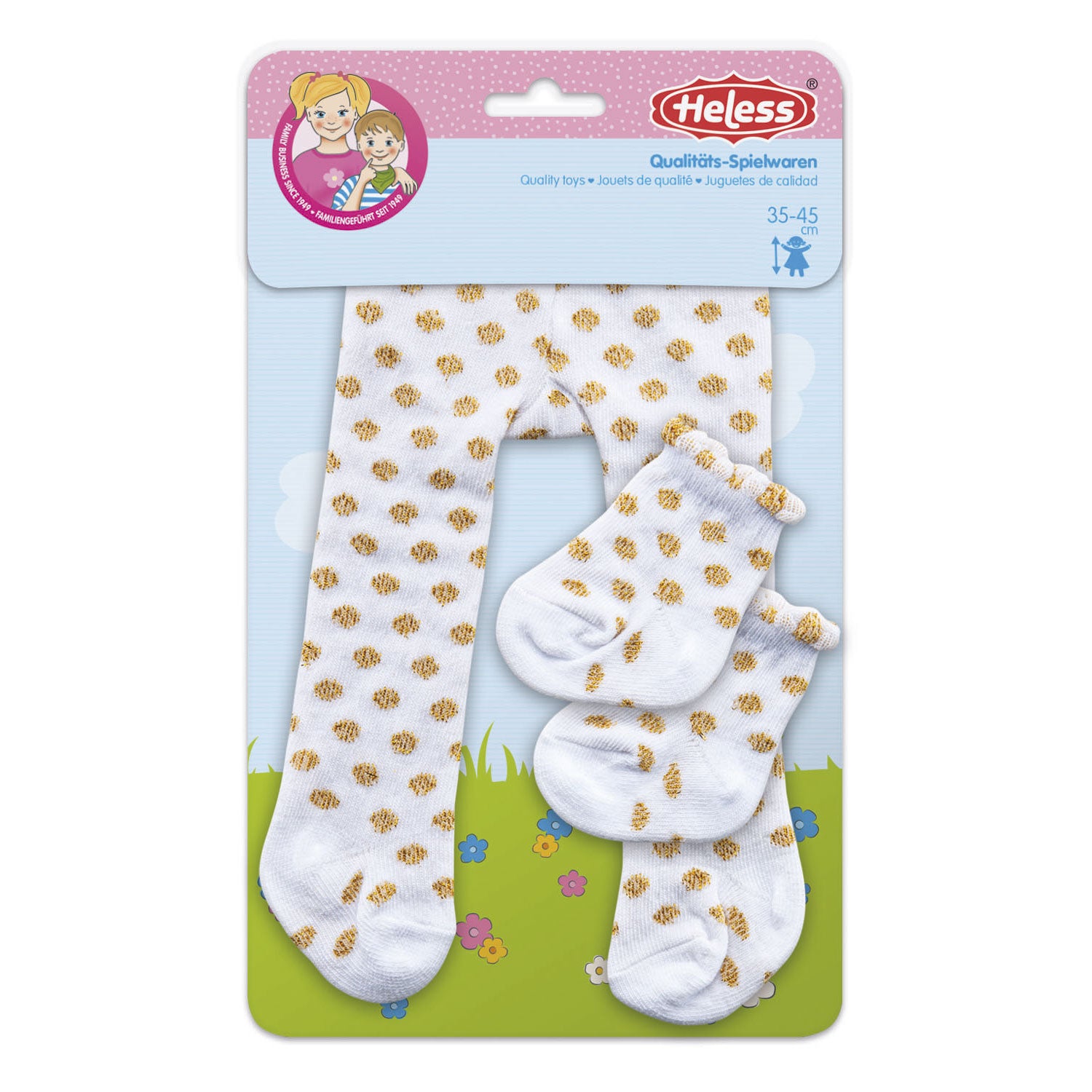 Heless Poppenmaillot met Sokken Gouden Stippen, 35-45 cm