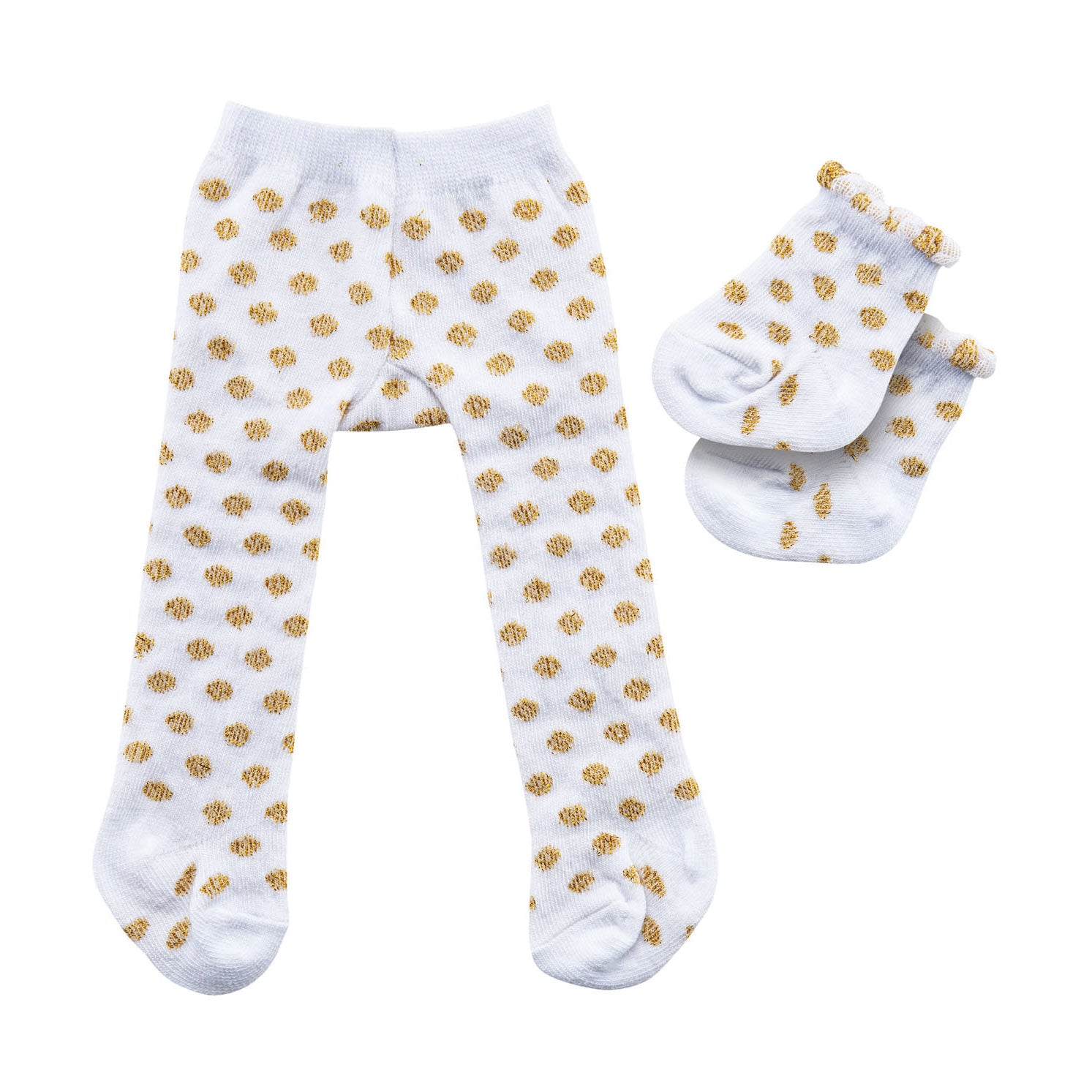 Heless Poppenmaillot met Sokken Gouden Stippen, 35-45 cm