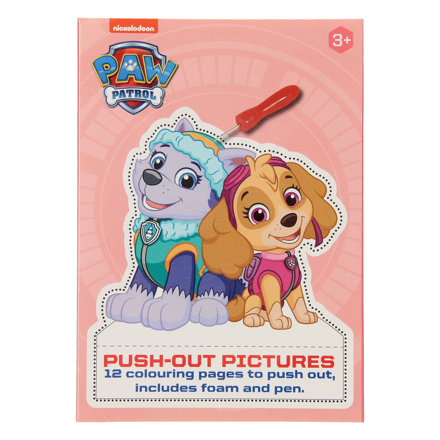 Prikblok paw patrol met 12 prikkaarten