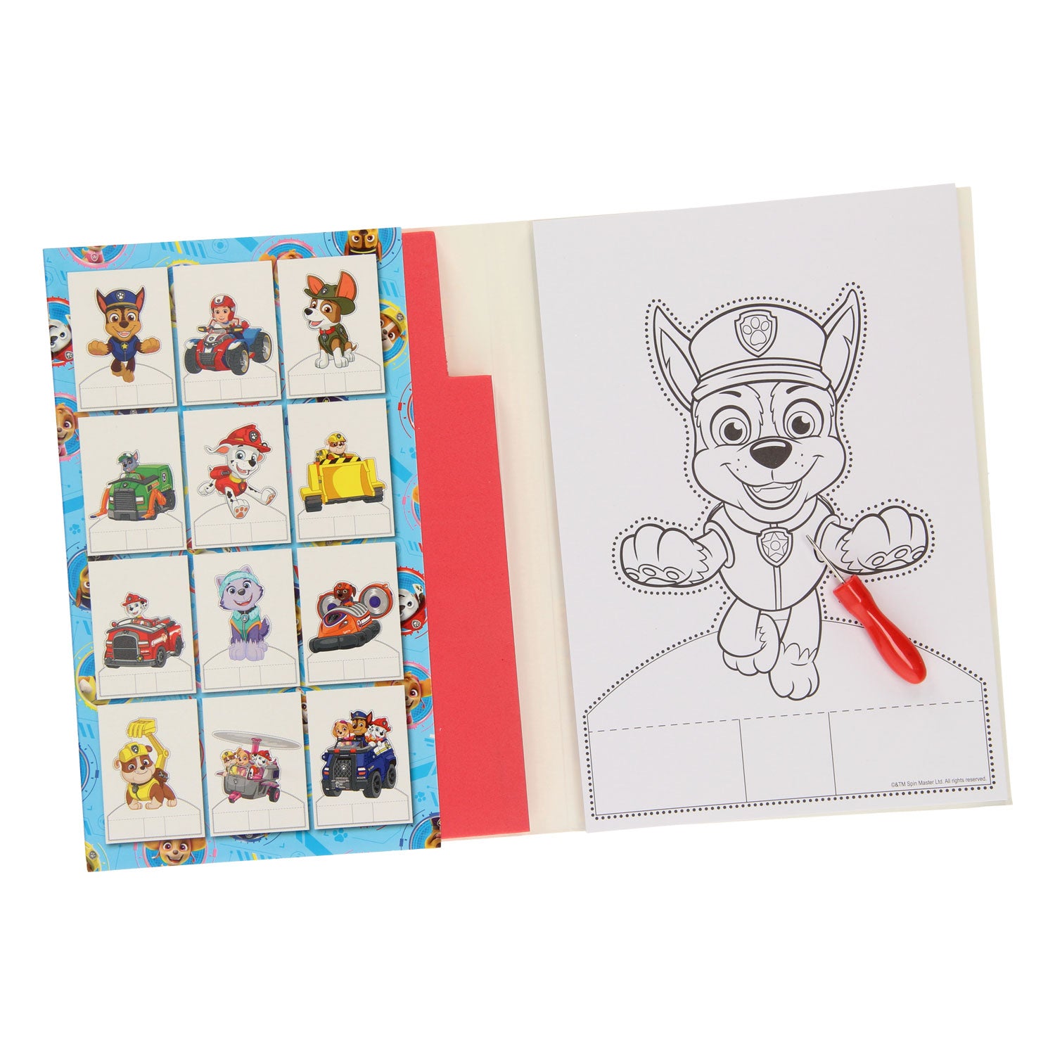Prikblok paw patrol met 12 prikkaarten