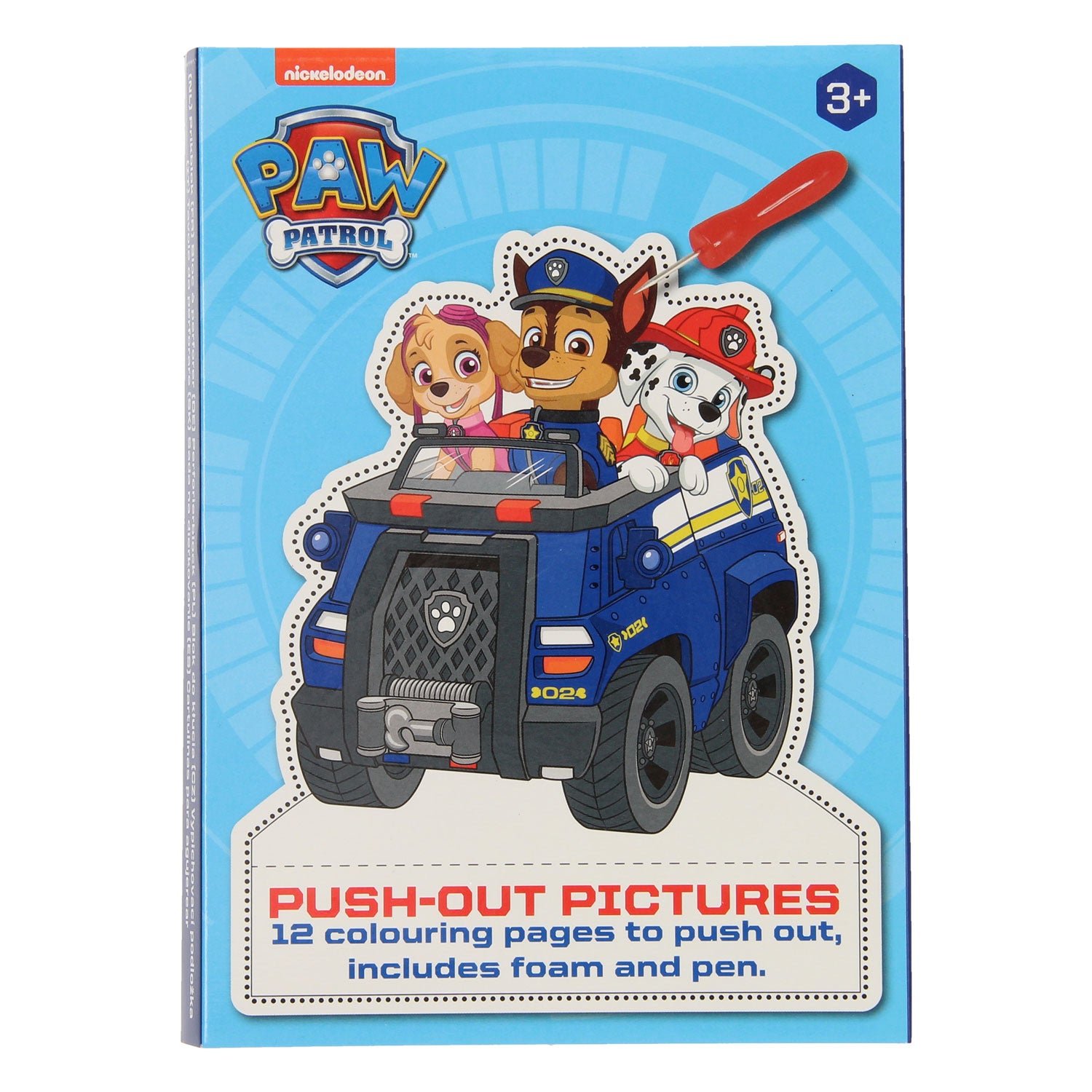 Prikblok paw patrol met 12 prikkaarten