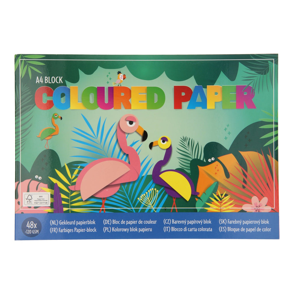Gekleurd papier 120 grams blok a 48 vel