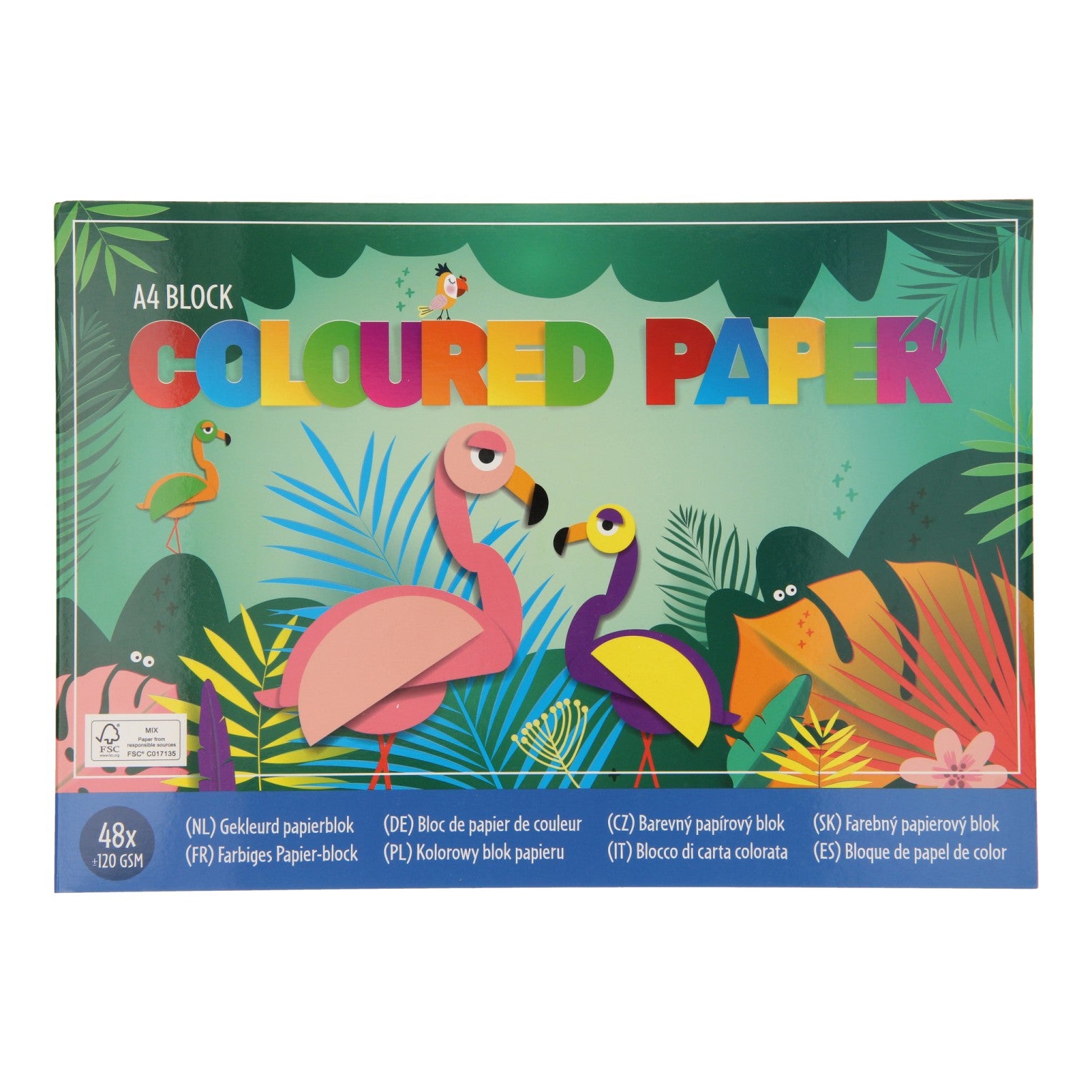 Gekleurd papier 120 grams blok a 48 vel
