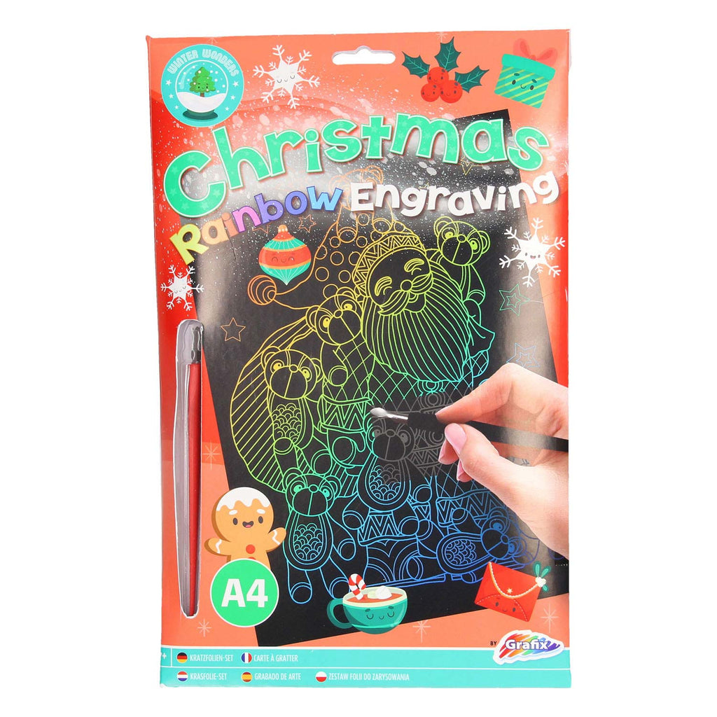 Creative Craft Group XMAS Scratch Art A4 Rainbow