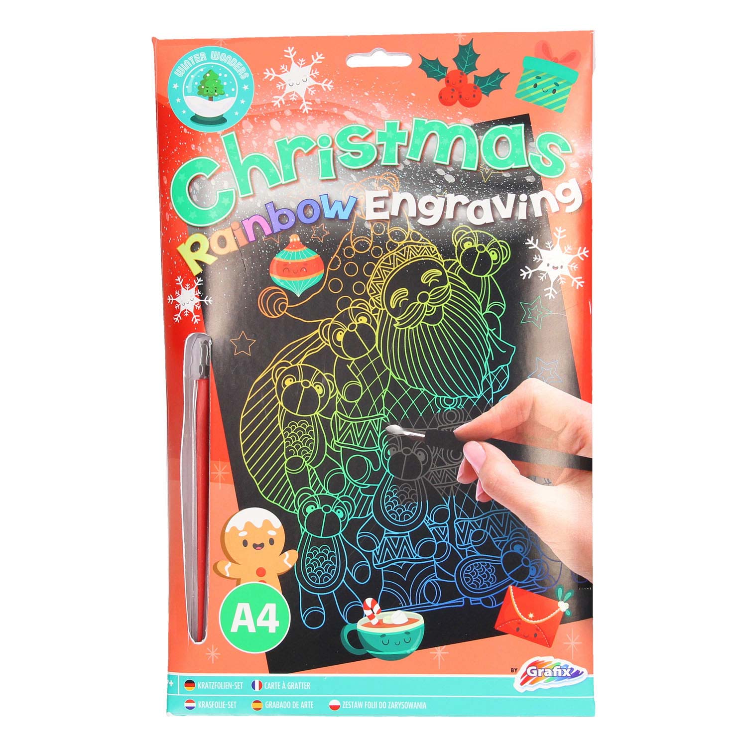 Creative Craft Group XMAS Scratch Art A4 Rainbow