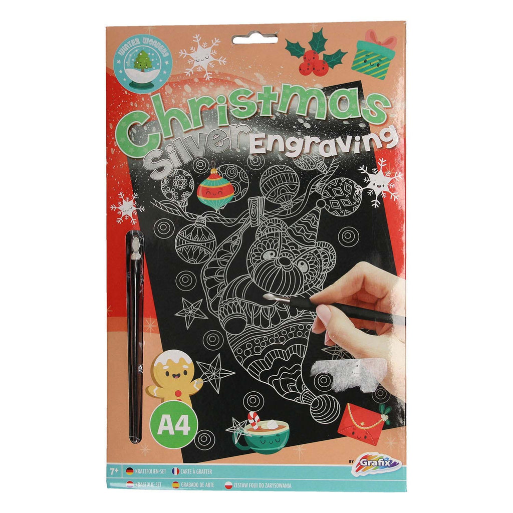 Creative Craft Group XMAS Scratch Art A4 Rainbow