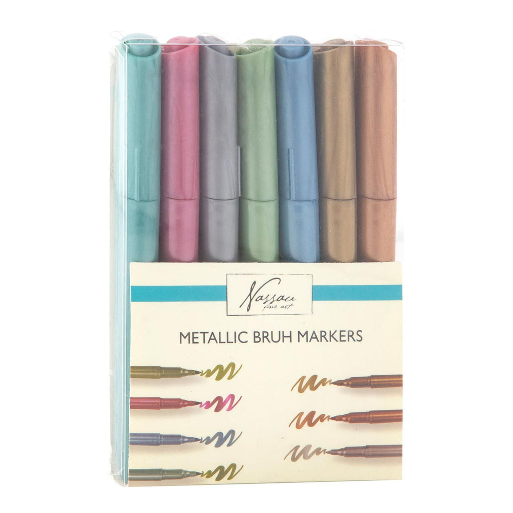 Nassau Fine Art Nassau Metallic Brush Pens, 7st.