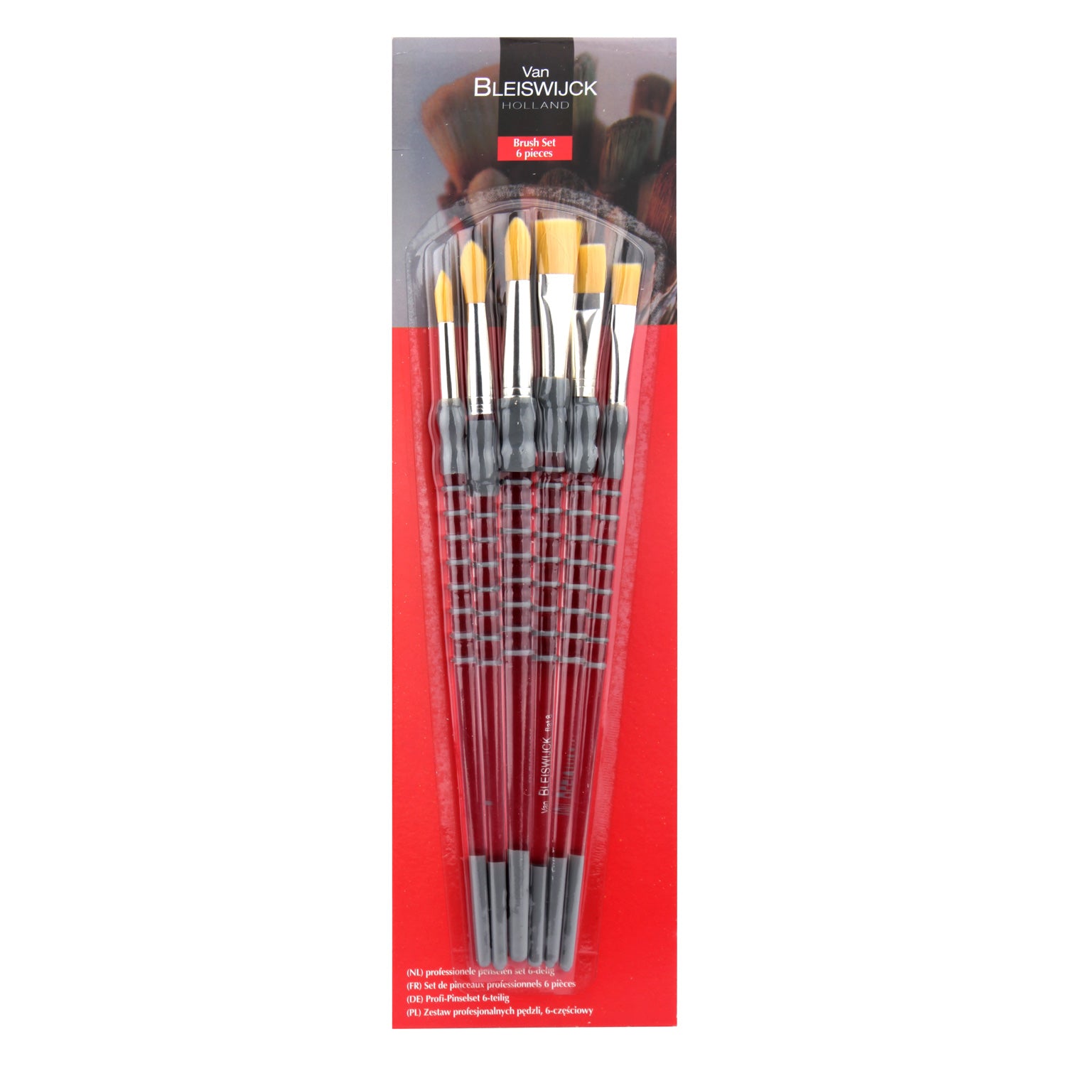 Nassau Fine Art Penselenset met Siliconen Grip, 6dlg.
