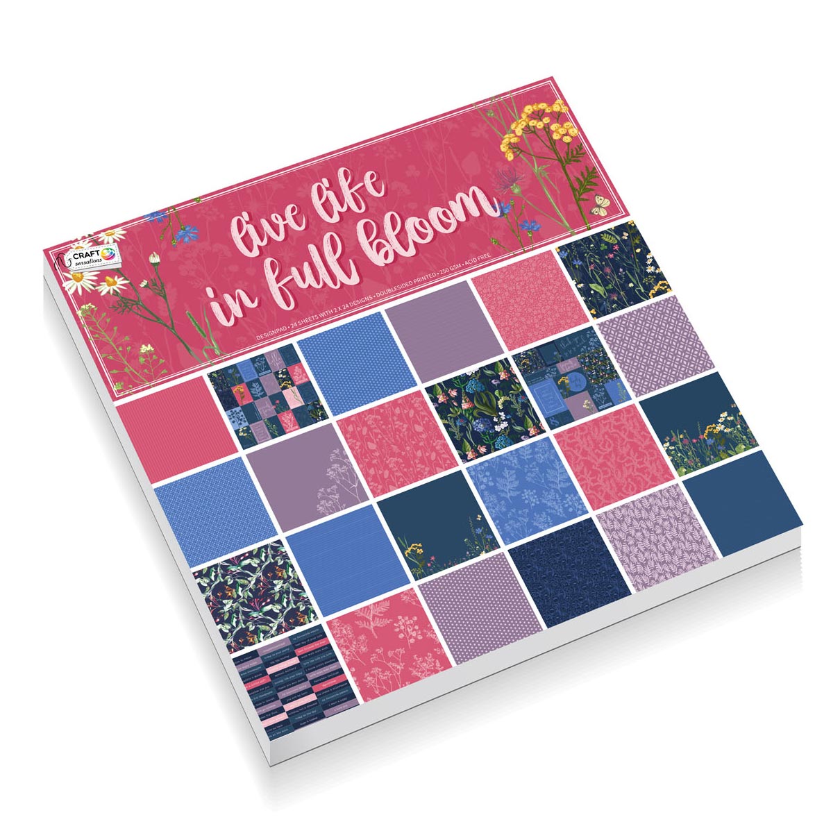 Creative Craft Group Bedrukt Papier Blok, 24 vellen Set 1