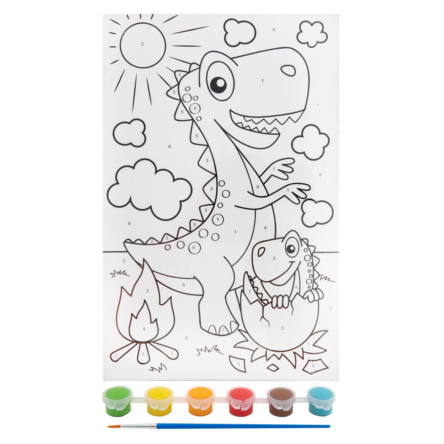 Grafix Canvas Schilderen op Nummer Dinosaurus