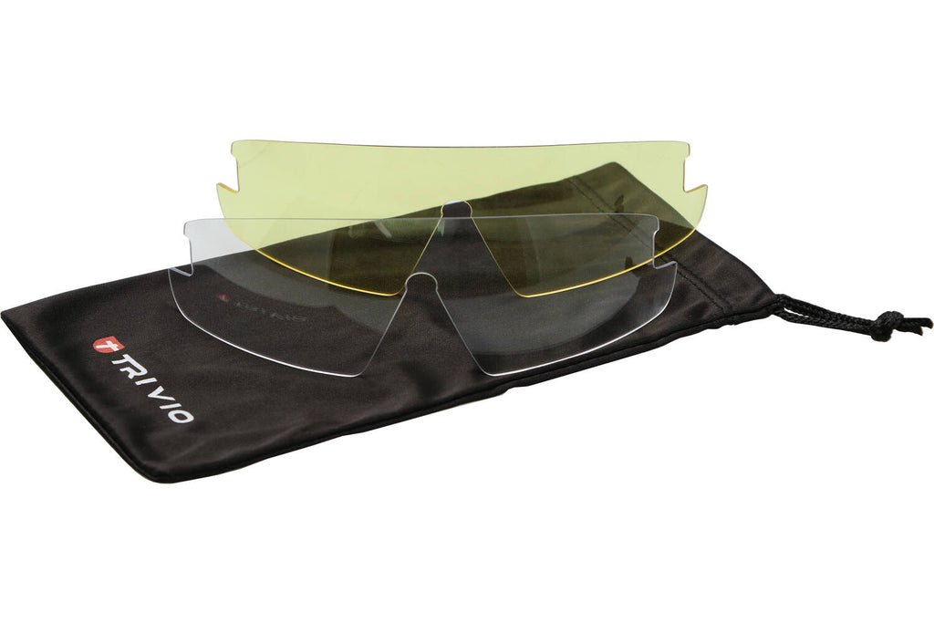 Trivio - hadley fietsbril met 2 extra lenzen wit / zwart