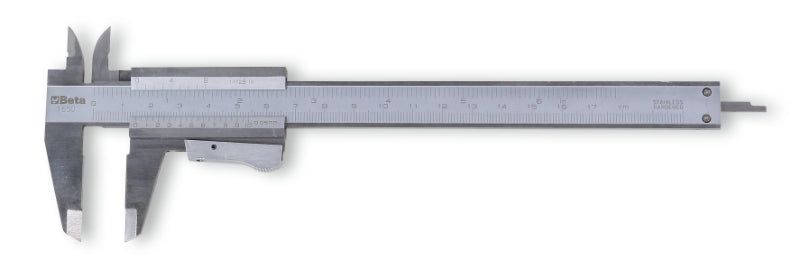 Beta sliding gauge made from hardened stainless steel in leather sheath 1650 150 - 016500001