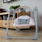 Bo Jungle Bo Babyschommel Dolphy draagbaar grijs en roze