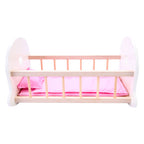 Longfield poppenbedje schommelwieg, roze wit