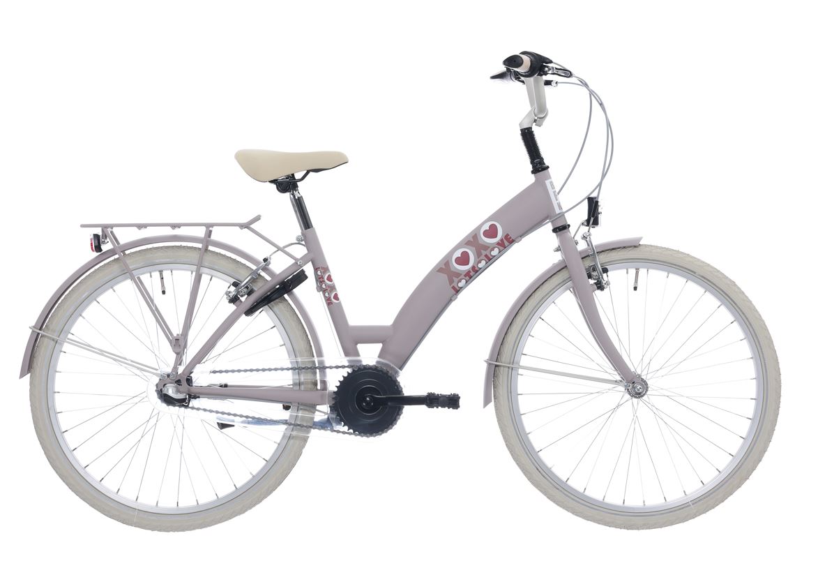 Bikefun kinderfiets lots of love 26 inch met nexus 3 versnelling remnaaf - adobe roze