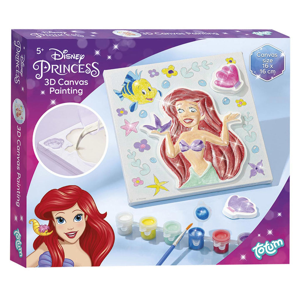 Intro disney princess totum knutselset 3d canvas prinses schilderijtje maken van ariel