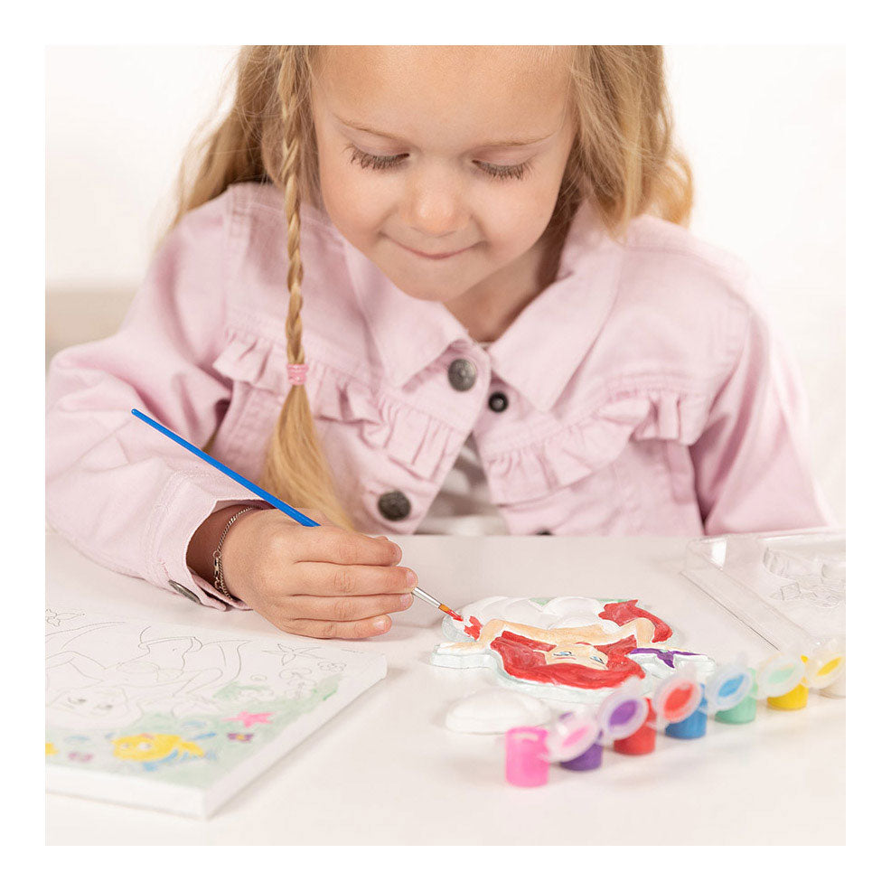 Intro disney princess totum knutselset 3d canvas prinses schilderijtje maken van ariel
