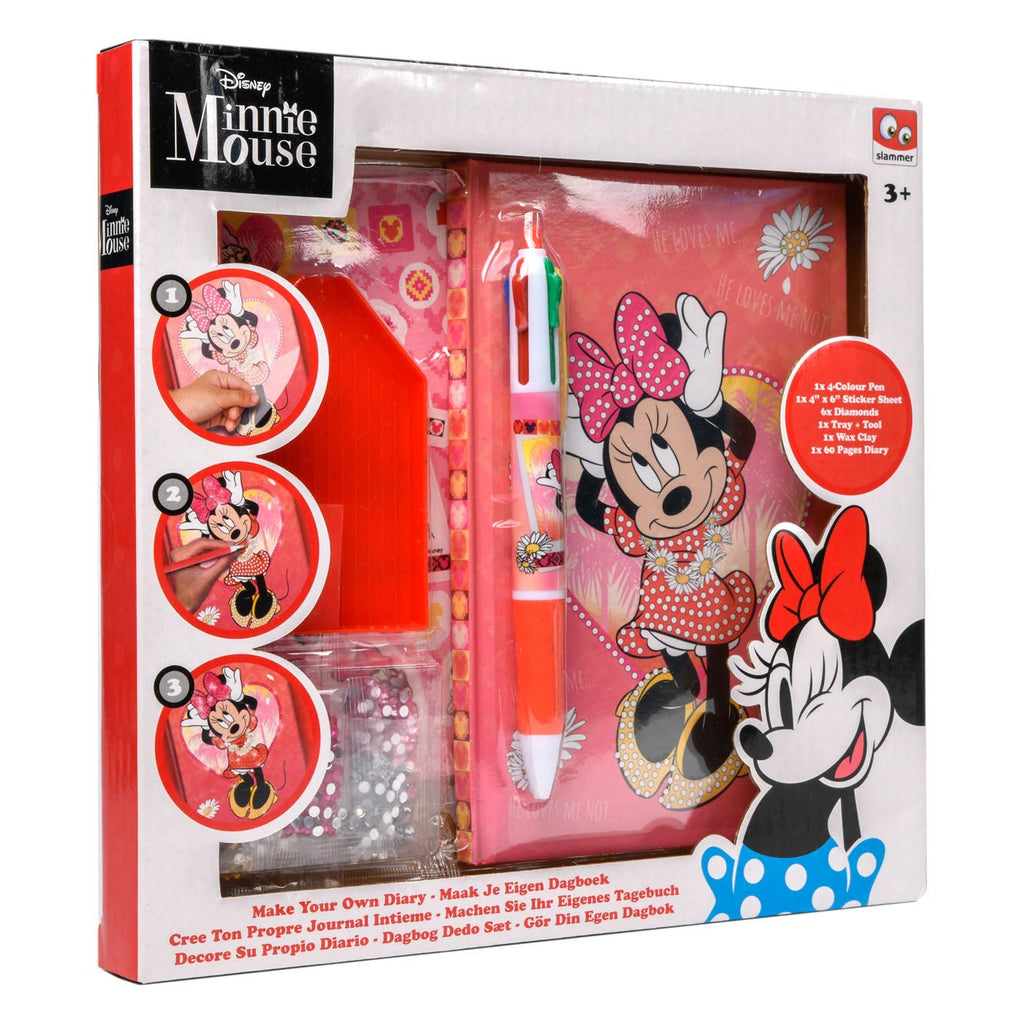Canenco Minnie Mouse Dagboek Ontwerpset met Strass Steentjes