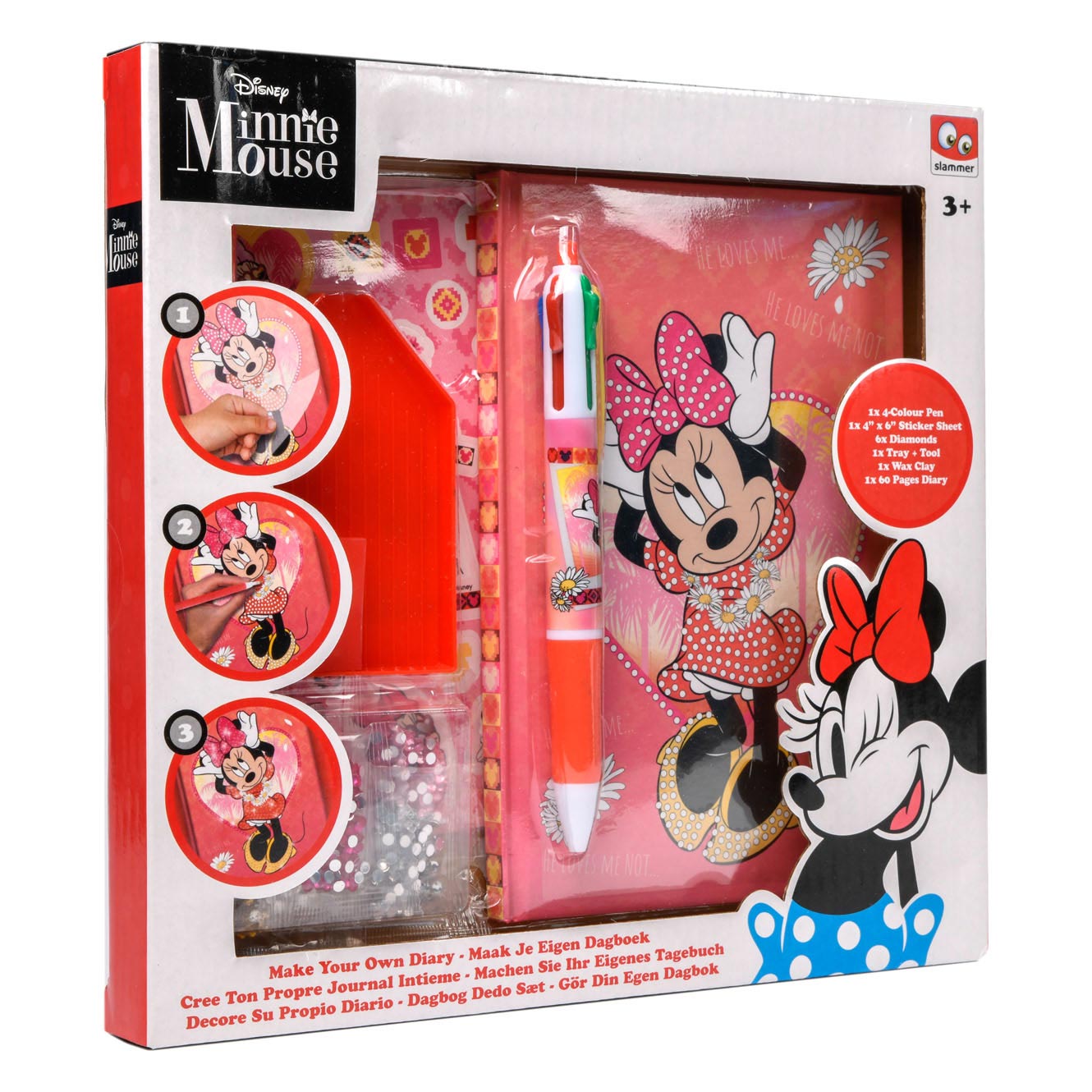 Canenco Minnie Mouse Dagboek Ontwerpset met Strass Steentjes