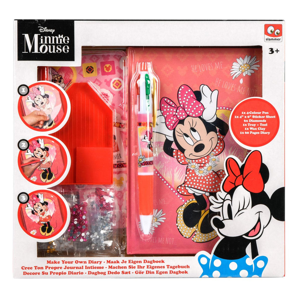 Canenco Minnie Mouse Dagboek Ontwerpset met Strass Steentjes