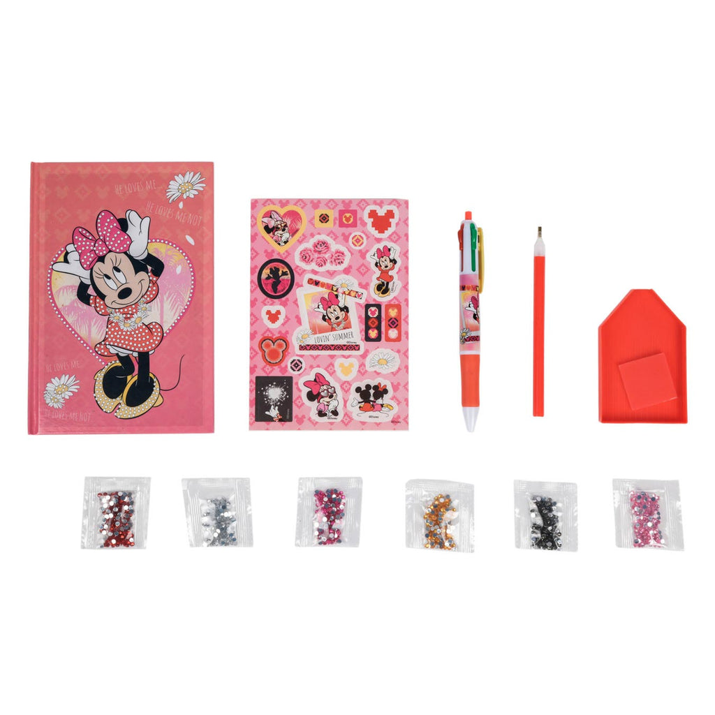 Canenco Minnie Mouse Dagboek Ontwerpset met Strass Steentjes