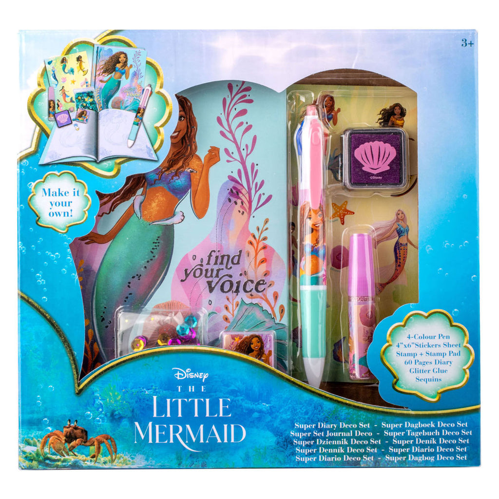 Canenco The Little Mermaid Dagboek Ontwerp Set Strass Steentjes